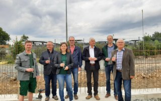 Grundsteinlegung für neue Fertigungs- und Lagerhalle Entwicklung und Fertigung Eßbach
